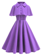 Load image into Gallery viewer, Classic Short Sleeveless 50S Swing Christmas Dress With Cape