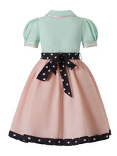 Load image into Gallery viewer, Kids Little Girls' Dress Vintage 1950s Style Poodle Retro Mint &amp; Pink Rockabilly Swing Skirt Dress
