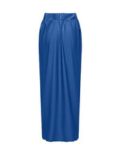 Load image into Gallery viewer, Royal Blue One Shoulder Beaded Feather One Piece Monokini with Draped Twist Sarong Maxi Skirt Swimsuit Set