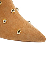 Load image into Gallery viewer, Yellow High Heel Pointed Toes Luxury Rivet Boots Shoes