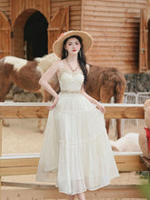 Load image into Gallery viewer, White Bohemian Embroidered Retro Maxi Dress 1970S Vintage Set