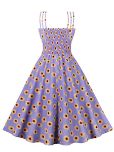 Purple Daisy 1950S Vintage Spaghetti Strap Dress