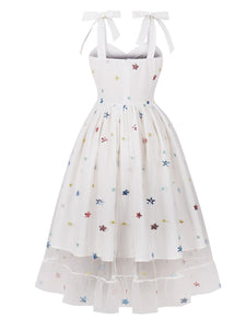 Star Embroidered 1950s Vintage Swing Dress