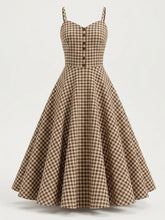 Load image into Gallery viewer, 1950s Green Gingham Button Front Spaghetti Strap Swing Summer Picnic Dress