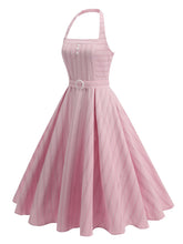 Load image into Gallery viewer, 1950S Vertical Stripe Halter Vintage Dress
