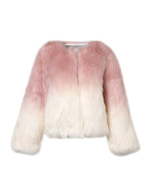 Load image into Gallery viewer, Gradient Color Faux Fur Long Sleeve Coat Women Winter Coat