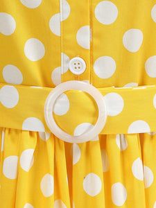 Kids Little Girls' Dress Polka Dots 1950S Vintage Dress