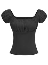 Load image into Gallery viewer, Regencycore 1950s Puff-Sleeve Ruched Top