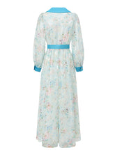 Load image into Gallery viewer, Red Floral Print Vintage Beaded Maxi Dress