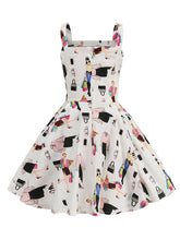 Load image into Gallery viewer, Kids Little Girls' Dress White Floral 1950S Vintage Dress