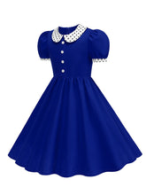 Load image into Gallery viewer, Kids Little Girls' Dress Peter Pan Short Sleeve Cotton 1950S Vintage Dress