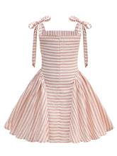 Load image into Gallery viewer, Vintage 1950s Little Girls Pink Stripe Dress with Spaghetti Straps