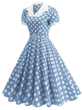 Load image into Gallery viewer, Red Polka Dots Short Sleeve 1950s Vintage Dress