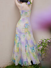 Load image into Gallery viewer, 2PS Rainbow Spaghetti Strap 1950S Vintage Dress With Long Sleeve Cardigan