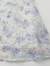 Load image into Gallery viewer, Purple Floral Print Vintage 3/4 Sleeve Dress with Bow Belt