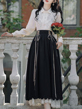 Load image into Gallery viewer, 1950S Vintage Embroidered Puffed Sleeve Shirt And Swing Skirt Set