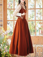 Load image into Gallery viewer, 50s Retro Brown Lace with Sequin Velvet Vintage Halloween Dress