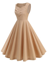 Load image into Gallery viewer, Dark Green V Neck Sleeveless Swing 1950S Vintage Dress