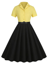Load image into Gallery viewer, Wine Red Solid Color 1950S Vintage Shirt Swing Dress