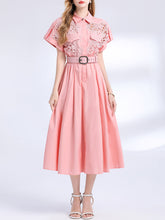 Load image into Gallery viewer, Pink Short Sleeve Classic 1950S Vintage Shirt Dress