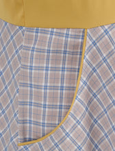 Load image into Gallery viewer, 1950s Bow Collar Plaid Vintage Swing Dress