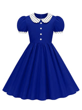 Load image into Gallery viewer, Kids Little Girls' Dress Peter Pan Short Sleeve Cotton 1950S Vintage Dress