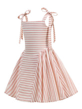Load image into Gallery viewer, Vintage 1950s Little Girls Pink Stripe Dress with Spaghetti Straps