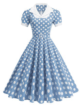 Load image into Gallery viewer, Red Polka Dots Short Sleeve 1950s Vintage Dress