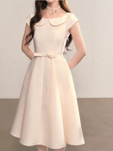 Load image into Gallery viewer, Peter Pan Collar Vintage Cap Sleeve Little Black Dress