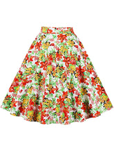 Load image into Gallery viewer, 1950S Floral Print High Wasit Pleated Swing Vintage Skirt