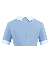 Load image into Gallery viewer, 2PS Baby Blue Peaked Collar Short Sleeve 1950S Coat With Strap Vintage Dress Inspired By Mrs. Maisel