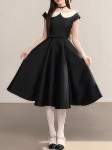 Peter Pan Collar Vintage Cap Sleeve Little Black Dress
