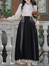 Load image into Gallery viewer, 1950S Vintage Embroidered Puffed Sleeve Shirt And Swing Skirt Set