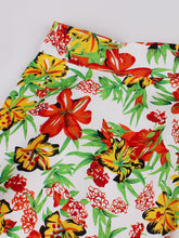 Load image into Gallery viewer, 1950S Floral Print High Wasit Pleated Swing Vintage Skirt