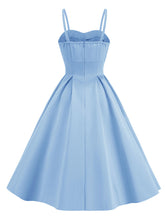 Load image into Gallery viewer, 2PS Baby Blue Peaked Collar Short Sleeve 1950S Coat With Strap Vintage Dress Inspired By Mrs. Maisel