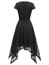 Load image into Gallery viewer, Autumn Lace Crew Neck Cap Sleeve Irregular Hem 50s Party Dress