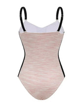 Load image into Gallery viewer, 2PS Pink Retro Tweed One Piece Swimsuit with Cropped Jacket Set