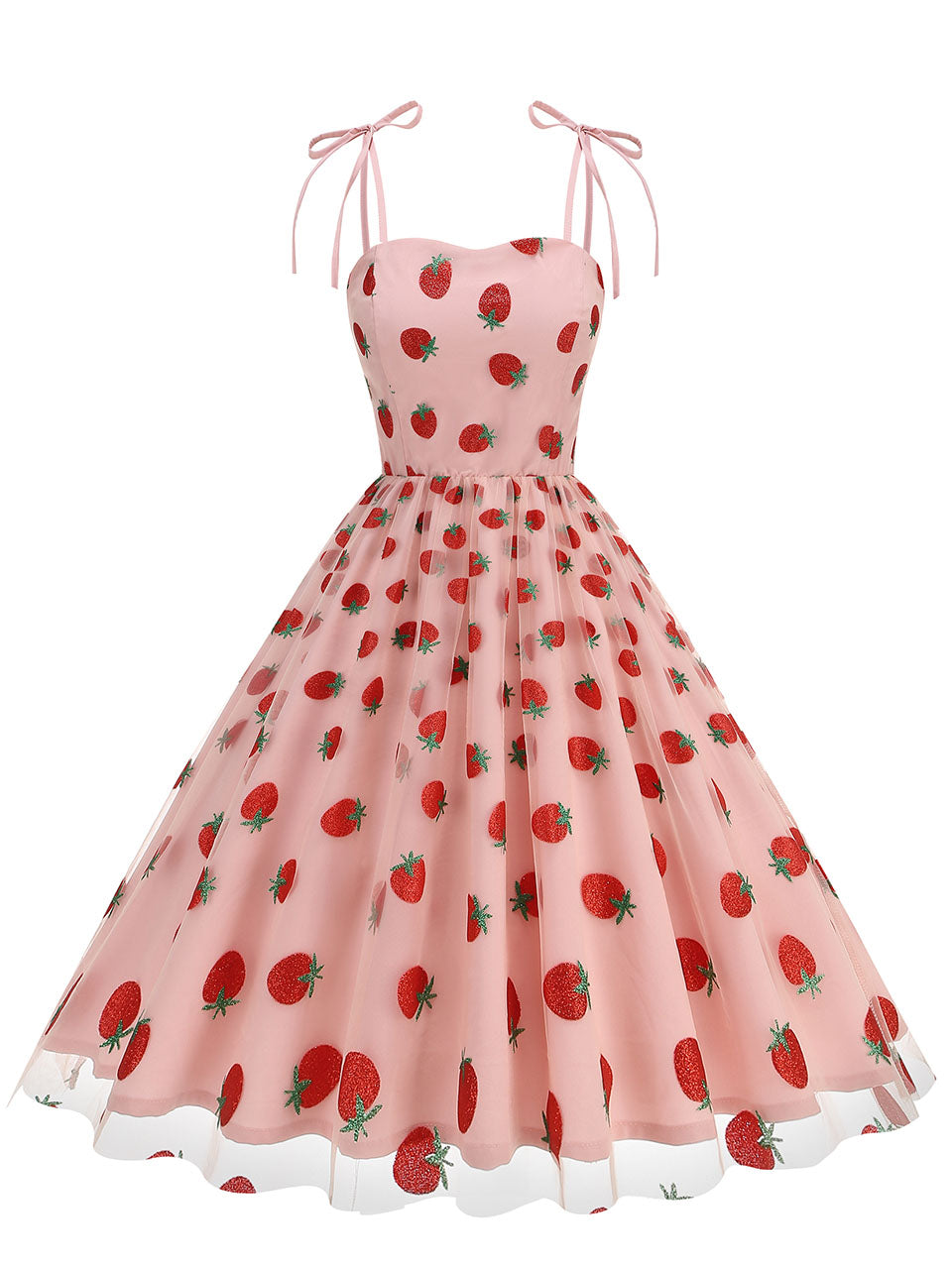 strapless open back dress Alisa Pan Retro Cherry Print Fit and Flare Dress main image 0