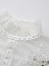 Load image into Gallery viewer, Women's Gothic Black Semi-Sheer Lace Long Puff Sleeve Dress