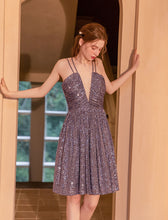 Load image into Gallery viewer, V Neck Strap Gatsby Sequins 1920s Flapper Dress Party Dress