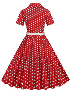 Polka Dots 1950S Vintage Shirt Swing Dress