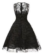 Load image into Gallery viewer, 1950S Lace Semi-Sheer Flocking Printing Vintage Dress