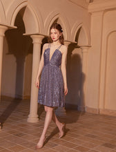 Load image into Gallery viewer, V Neck Strap Gatsby Sequins 1920s Flapper Dress Party Dress