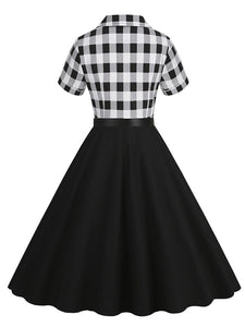 Wine Red Solid Color 1950S Vintage Shirt Swing Dress