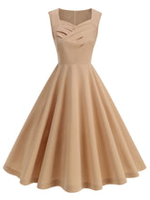 Load image into Gallery viewer, Dark Green V Neck Sleeveless Swing 1950S Vintage Dress