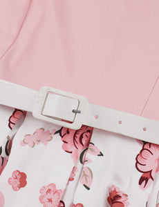 BowKnot Collar Floral Print Vintage 1950S Dress