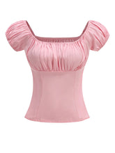 Load image into Gallery viewer, Regencycore 1950s Puff-Sleeve Ruched Top