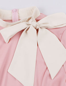 BowKnot Collar Floral Print Vintage 1950S Dress