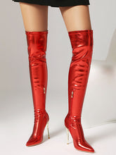 Load image into Gallery viewer, 10CM Pointed Toe High Stiletto Heel Over The Knee Warm Boots