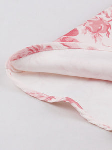 Sweet Rose Printed Cotton 1950s Vintage Swing Dress